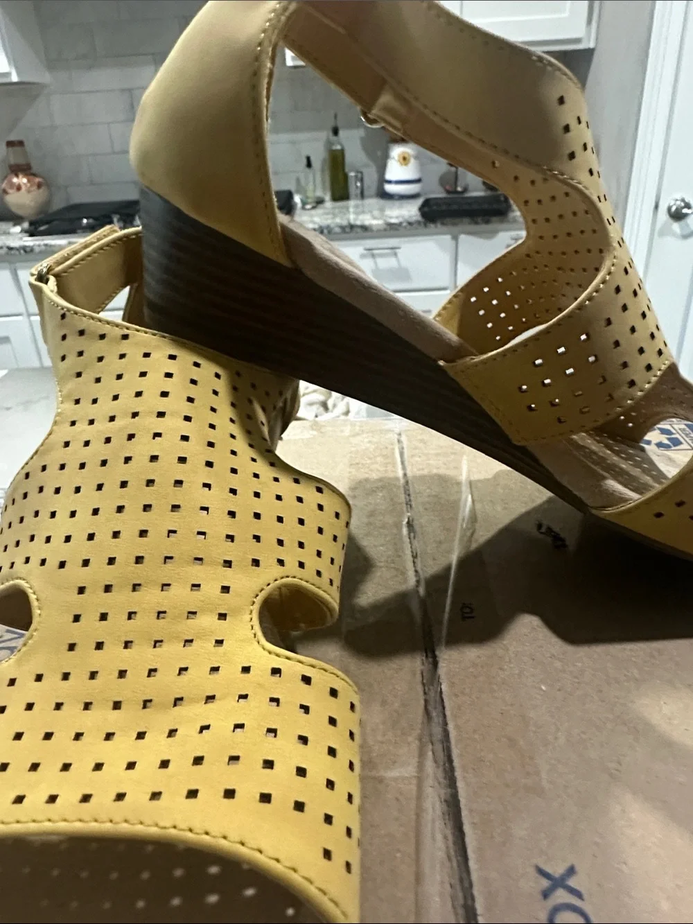St. John's Bay Yellow Perforated Espadrille Sandals